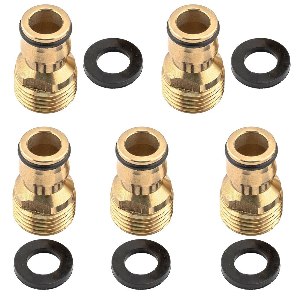 5pcs Brass Tap Adaptors External Thread Fitting Hose