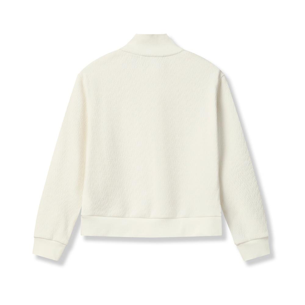 Fila White Minimalist Fashion Casual Comfortable Loose Pullover Sweatshirt Women Sweatshirt F11W543207FIV