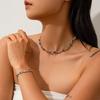 Temperament Light Luxury Colored Rhinestone Necklace Female, Sweet Cool Wind Metal Chain Choker Item Jewelry
