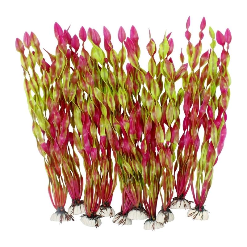 Pack Of 10 Aquarium Landscape Realistic Spirals Water Plant With Ceramic Base For Fishtanks Decoration Safe for Fish