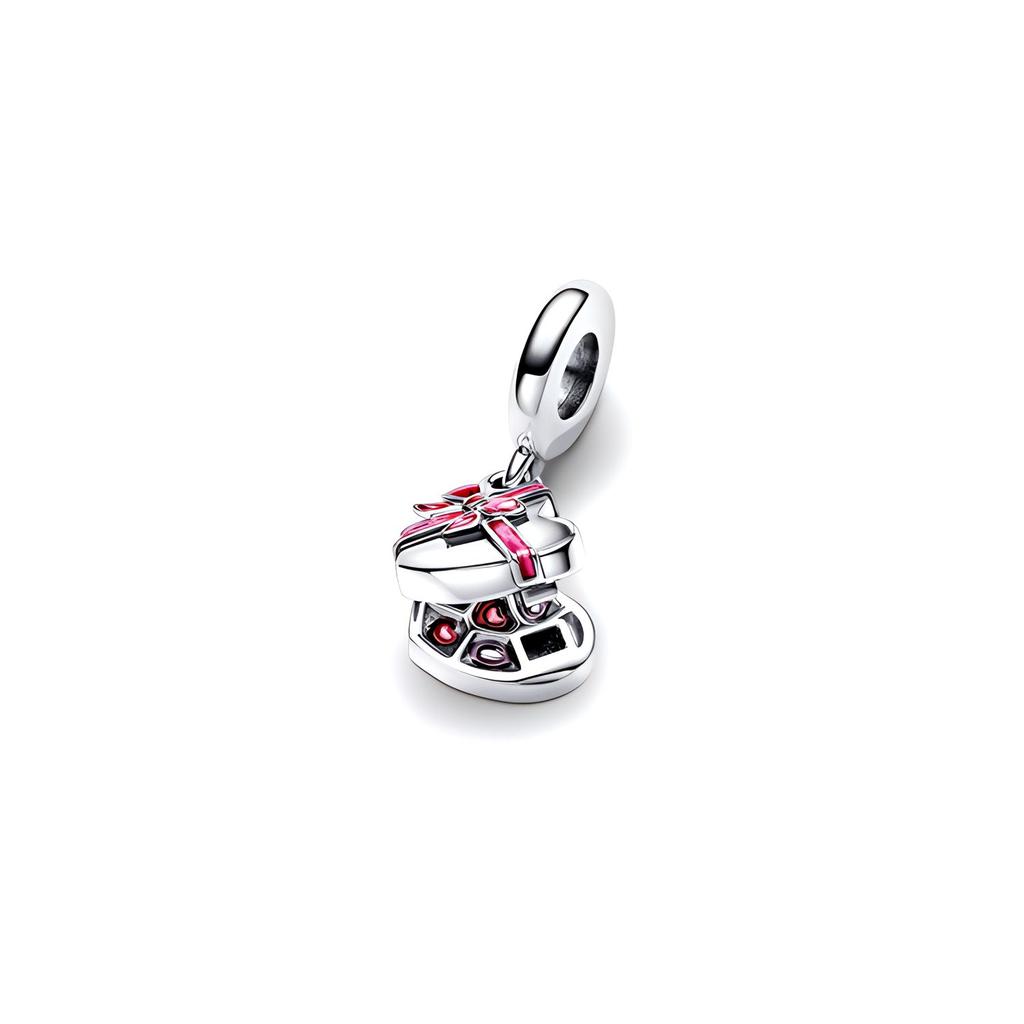 Pandora Heart Shaped Chocolate Gift Box Enamel Sterling Silver Accessories Unisex Accessories 792587C01