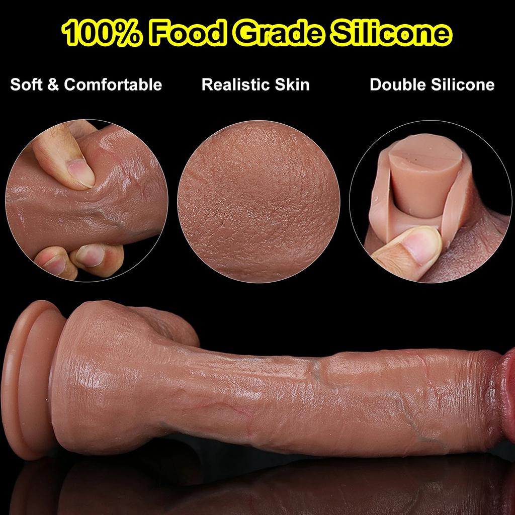 Super Real Skin Silicone Big Huge Dildo Realistic Suction Cup Cock Male Artificial Rubber Penis Dick Sex Toys for Women Vaginal