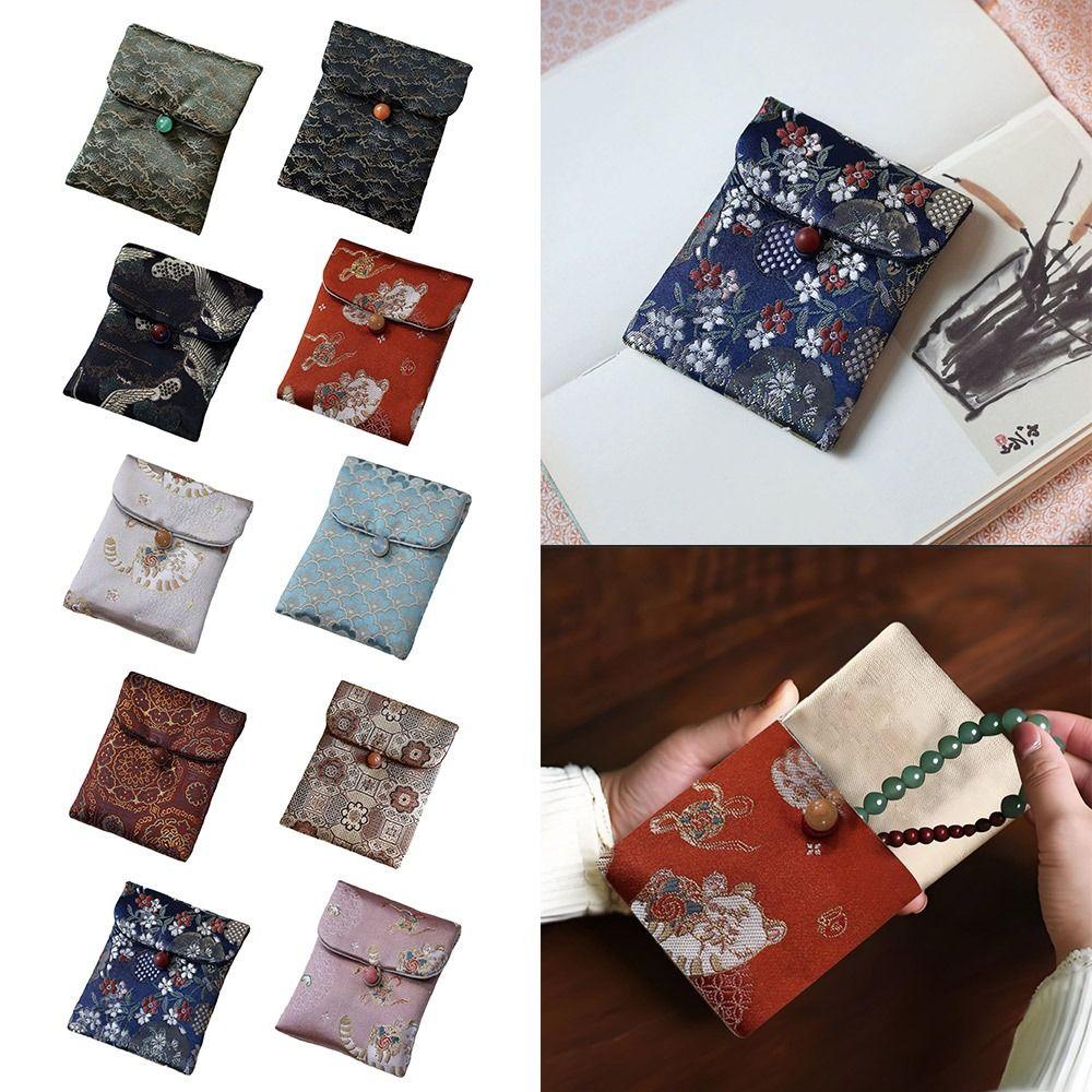 

Mini Jewelry Storage Bag Embroidered Brocade Sanitary Pad Pouch for Gaskets Napkin Towel lipstick 8