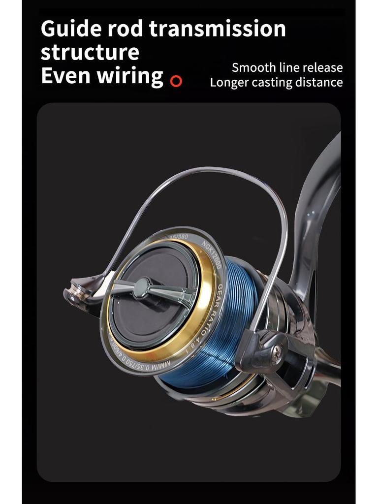 Mulinello da spinning All-Metal 14000 a bobina lunga per pesci giganti
