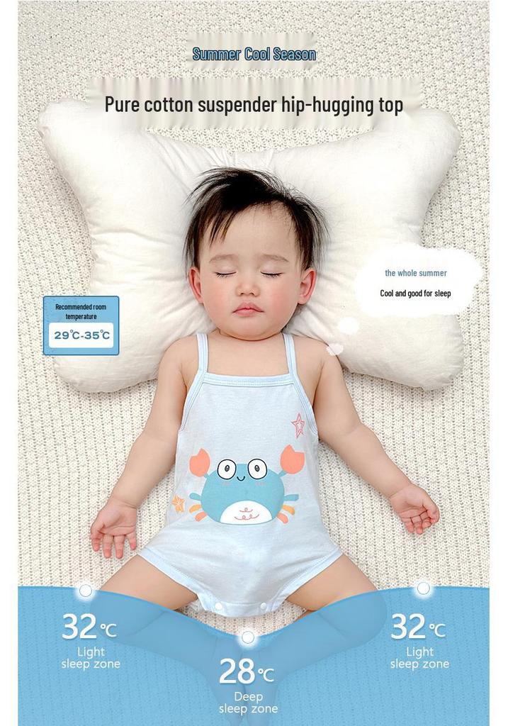 Newborn Infant Sleeveless Romper - Cute Strappy Summer Bodysuit for Boys & Girls