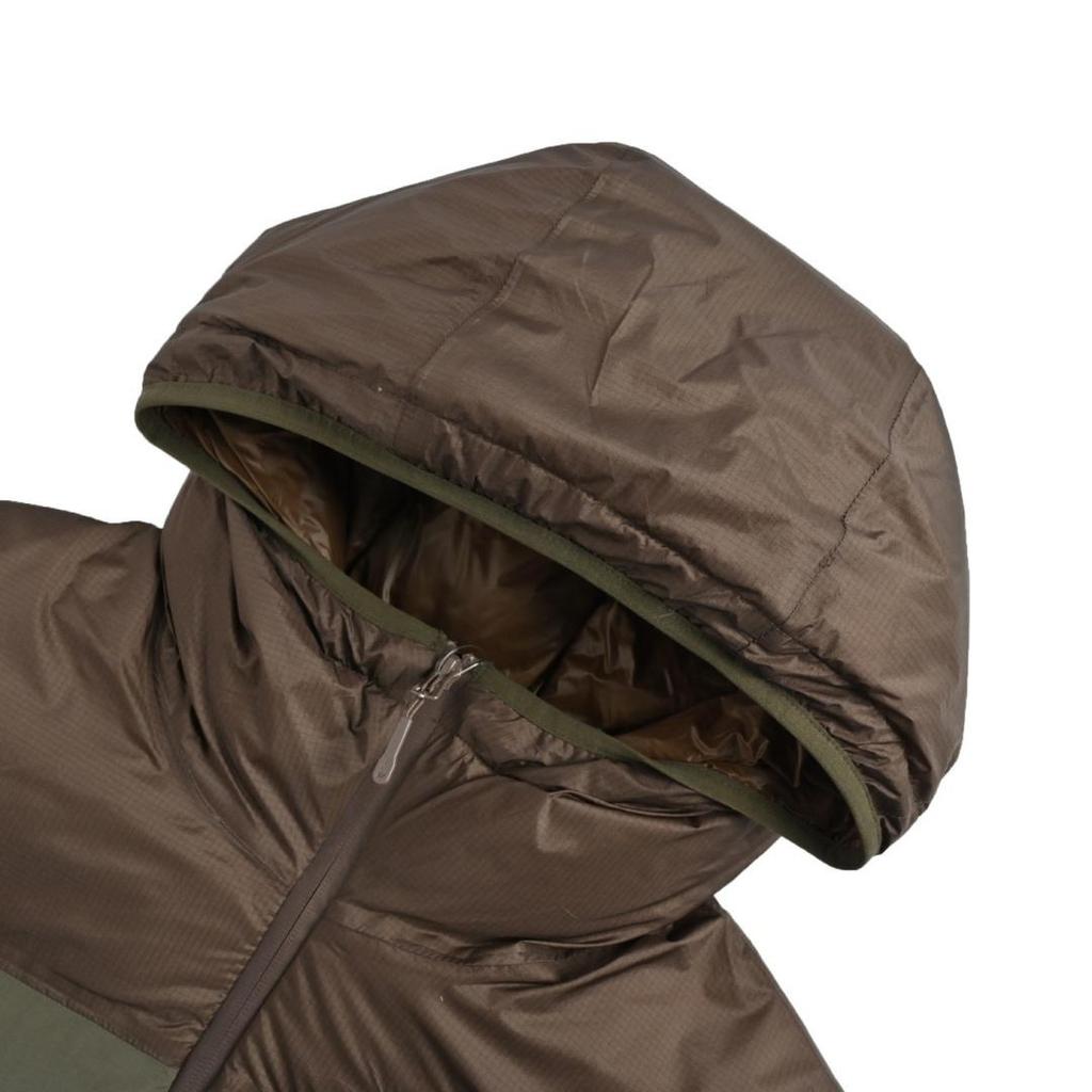 North Face Warm and Windproof Spliced Down Jacket for Women, Brown and Green