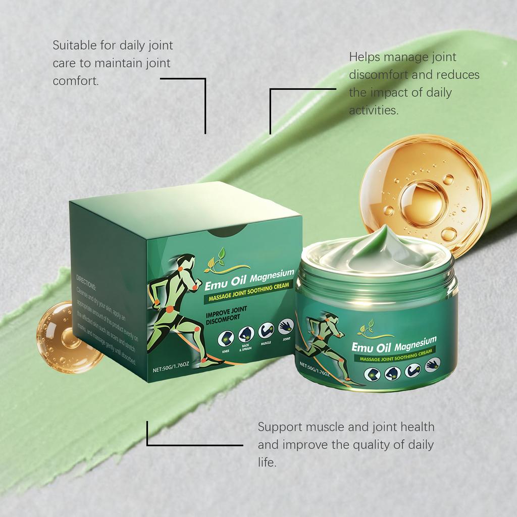 High Quality Magnesium Massage Cream For Pain Relief. Gentle And Nourishing, Absorbs Fast, Refreshing And Non-Greasy. Suitable For Wrists And Knees