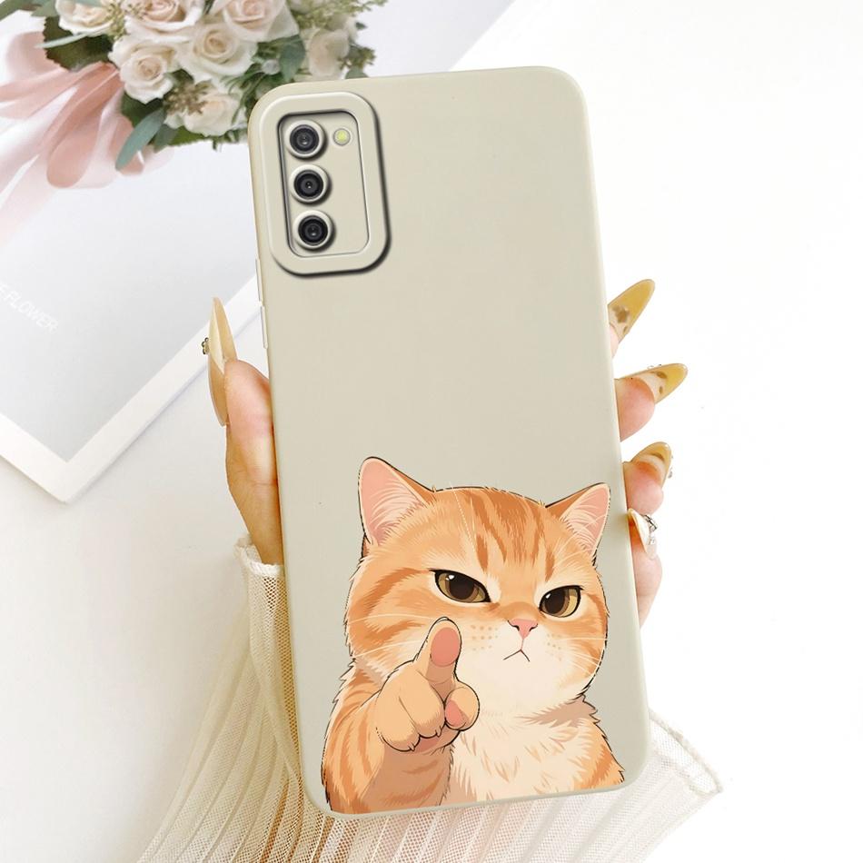 For Samsung Galaxy A03s Cute Cat Flower Cartoon Phone Case For Samsung A03S SM-A037G Shockproof Soft Silicone Covers Bumpers