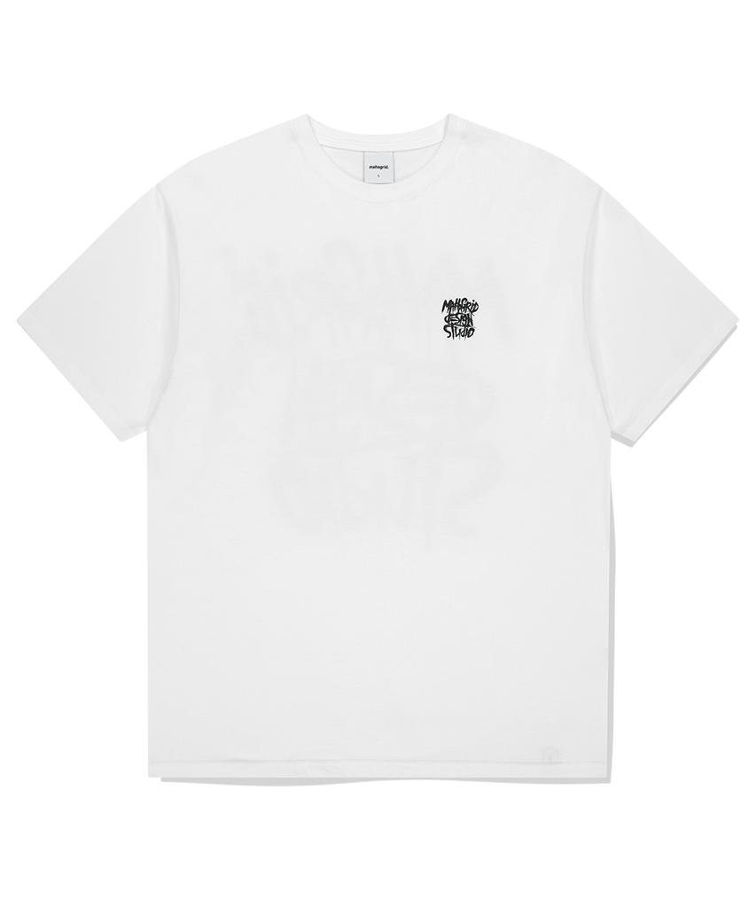 MAHAGRID Slash Logo Tee White(Mg2Fmmt527A)