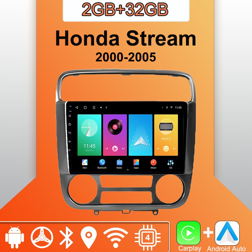 

Android Carplay автомобильное радио для Honda Stream 2000-2005 мультимедийный проигрыватель головное устройство стерео GPS навигация BT WIFI 2+32 ГБ 2+32GB,B