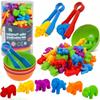 Montessori Rainbow Count Children's Toys Soft Glue Dinosaur Animal Color Classification Pairing Game Children's Sensory Toys