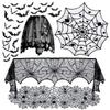 Black Lace Halloween Spiderweb Table Runner - European & American Style