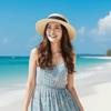 Korean Style Sunscreen Bucket Hat Wide Brim Women's Sun Hat Fashion Straw Woven Hat  Ladies