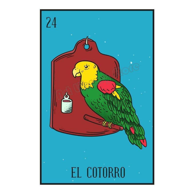 Cartoon Mexican Lottery Hunter Skull Nopal Tarot Card Poster and Prints Canvas Painting Wall Art Pictures Museum Home Decor