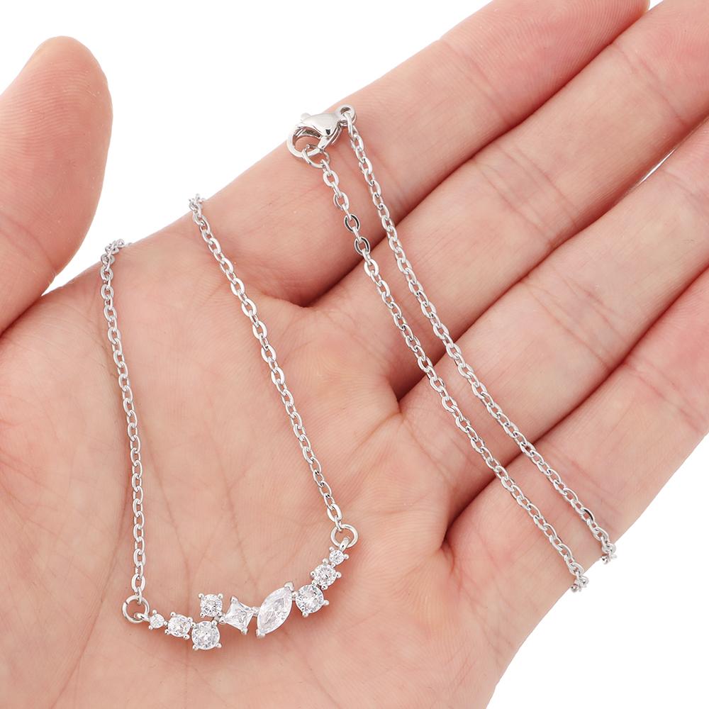 

Ювелирные изделия, подарки, свадебные украшения, кулон с цирконом, серебряное ожерелье, кулон с кубическим цирконием, ожерелье