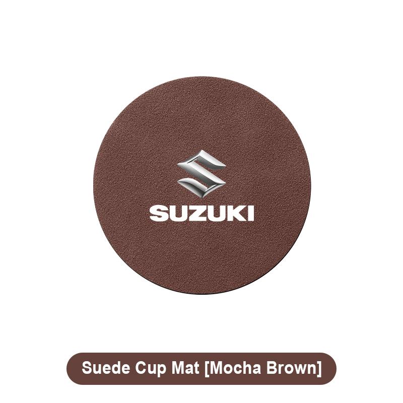 1pcs Suede Car Coaster Mat Water Cup Slots Non-Slip Pad for Suzuki Grand Swift Jimny Vitara Baleno SX4 XL-7 GW250 Accessories