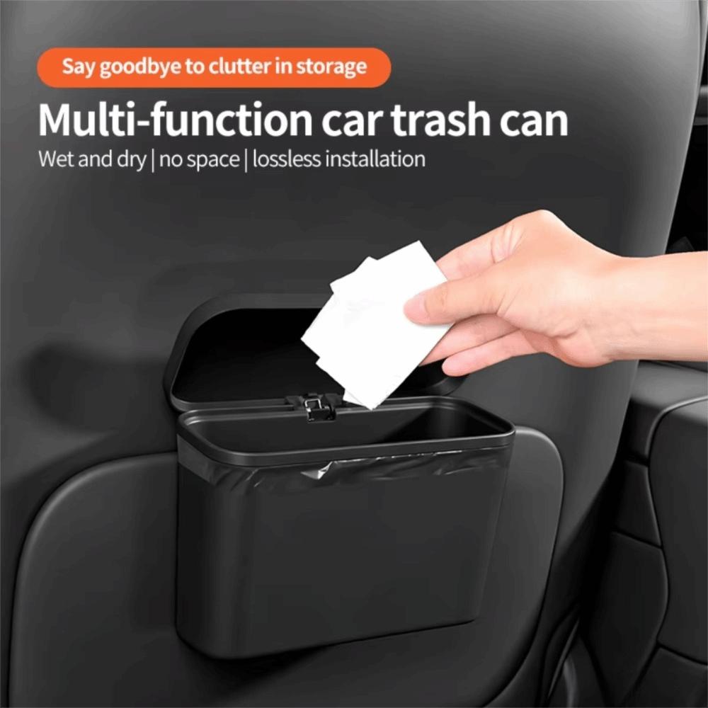 Multifunctional Car Storage Organizer Box Press Type with Lid Car Trash Can for Wet and Dry Use