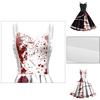 Jialin Halloween Dress For Women Scary Printed Sleeveless Costume Dress Summer)