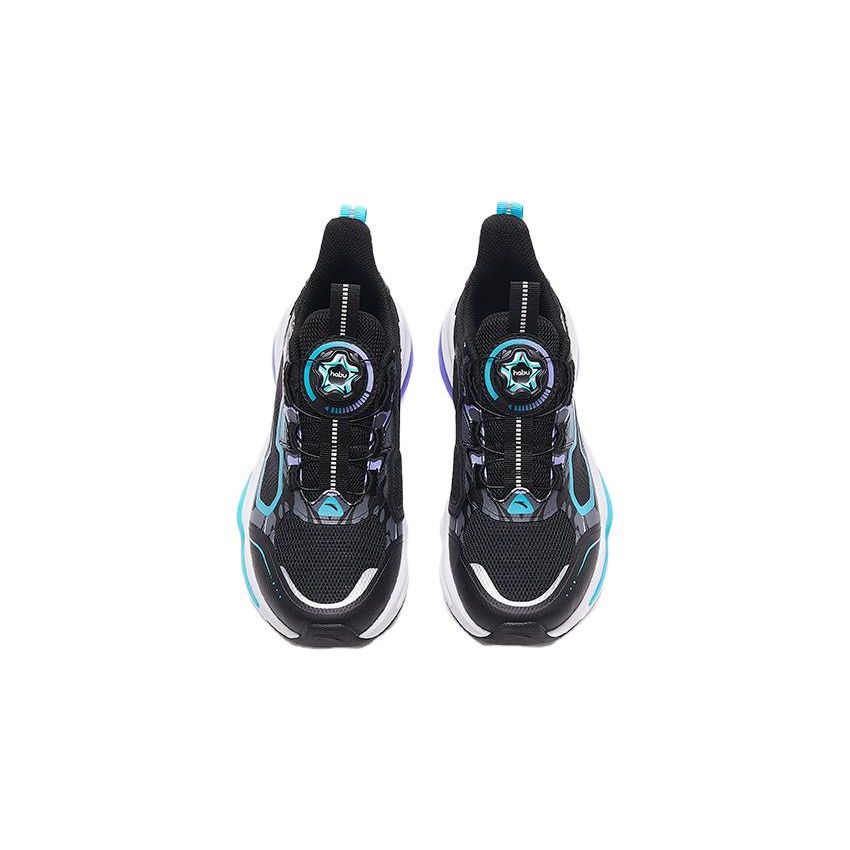 Anta Kids Lingyun Comfortable Sports Non-Slip Wear-Resistant Low-Top Running Shoes Kids Running Shoes Black Blue Purple 312325551H-3