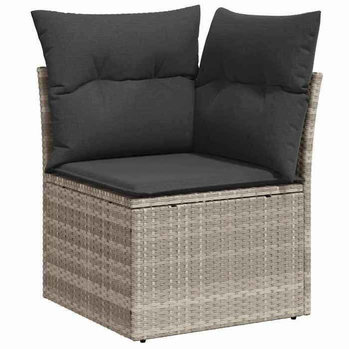 VidaXL Salon de Jardin avec Coussins 5 pcs, Canapés avec Dossier, Ensemble de Meubles, Mobilier de Terrasse Patio, Gris 3222291
