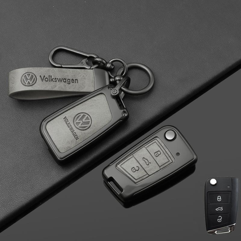 Dla VOLKSWAGEN VW Etui na Kluczyk Samochodowy Pokrowiec Ochronny Obudowa dla VW Volkswagen Golf 7 MK7 Tiguan MK2 T-roc T-cross Brelok do Kluczy Samochodowych