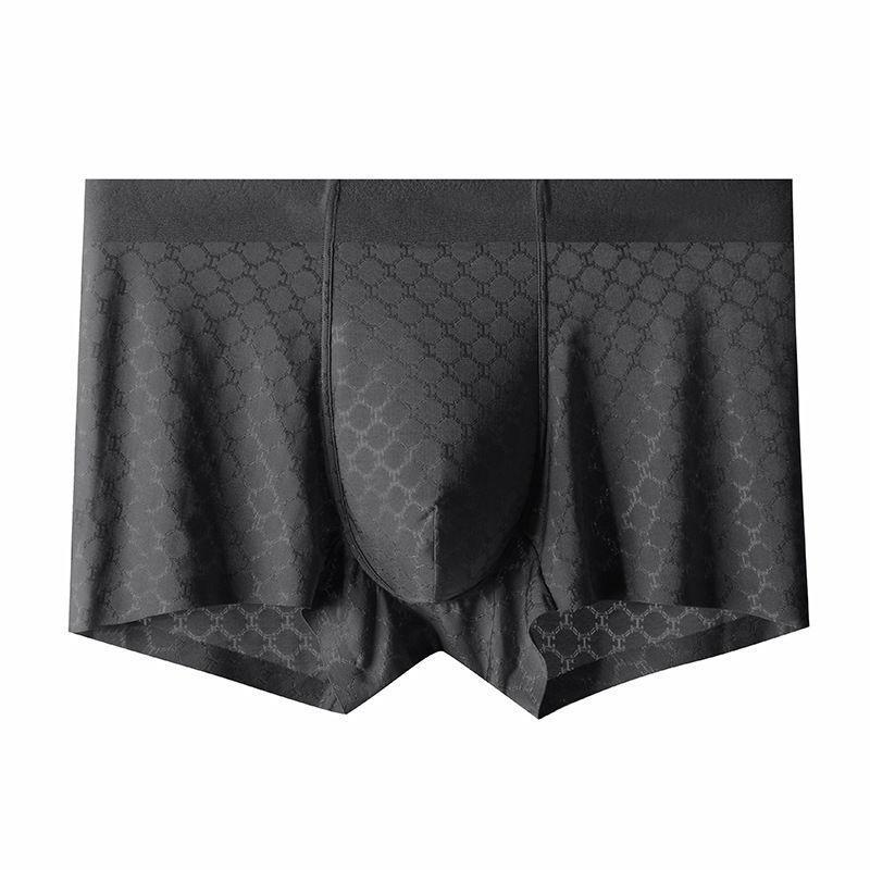 

Мужское бесшовное жаккардовое сетчатое нижнее белье, ультратонкое плоское, с четырьмя углами, короткое, летнее, дышащее, для взрослых 3XL