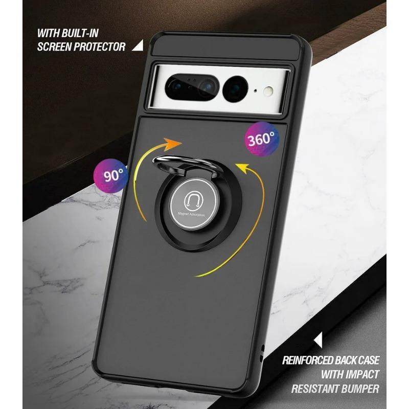 Rotatable Bracket Stand Phone Case for Pixel 7 Pro Pixel7 Pixel 6 Pro Finger Ring Holder Hard Back Cover