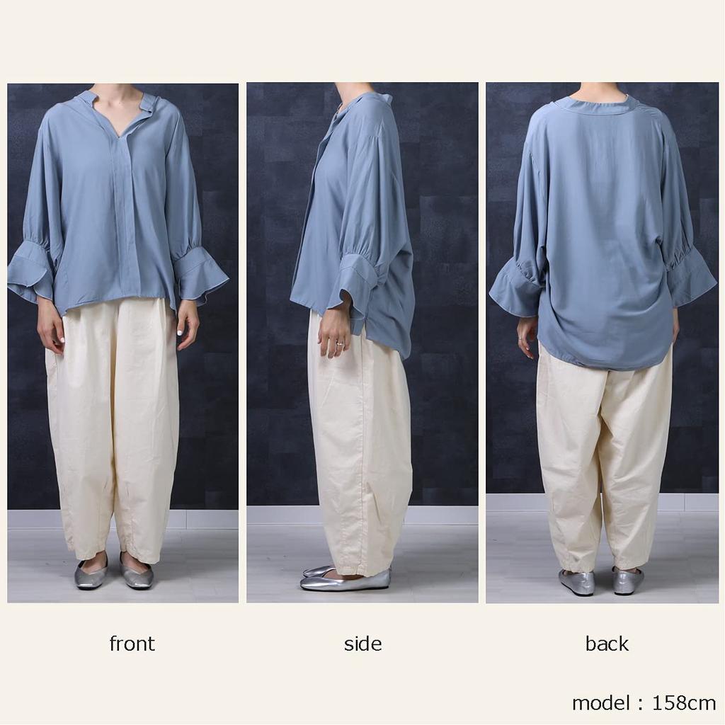 Selectively Berry Circus Matte Comfortable Elastic Solid Loose Plus Suitable for Size LL Women's Wide-Leg Pants, Lightweight, Texture, Wear,