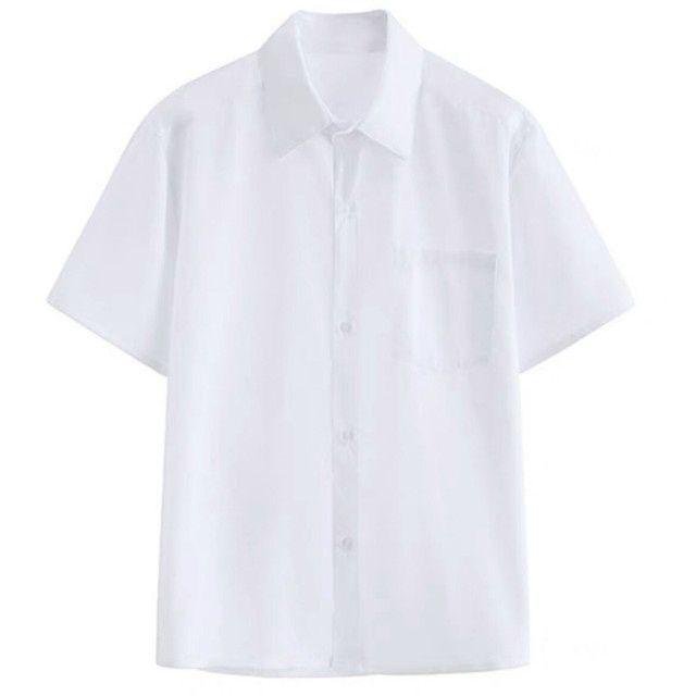 Men's White Short Sleeve Business Shirt - Casual and Professional Wear
