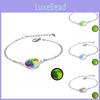 Elegant Luminous Galaxy Moon Bracelet Artificial Leather Handmade Unisex Jewelry