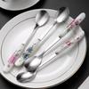 Creative Multi-Color Ceramic Mixing Spoon with Long Handle & Stainless Steel Glaze