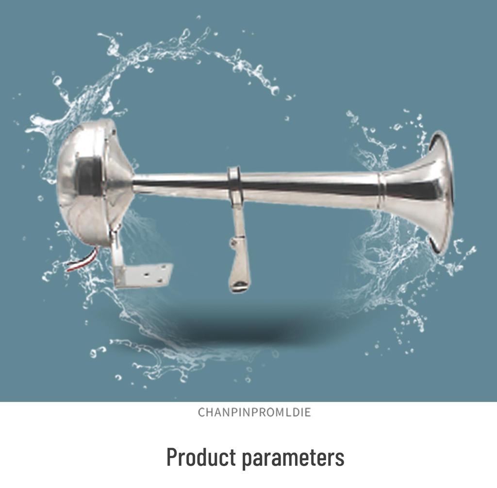 12V/24V Stainless Steel Yacht Horn, Single/Double Tube, High/Low Tone, Waterproof, Super Loud.