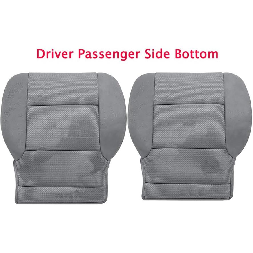 Driver Side Bottom Replacement Cloth Seat Cover Gray Compatible with 2014-2019 GMC Sierra 1500 2500 3500 1500HD 2500HD SLE SLT