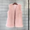Imitation Tuscan fox fur winter midi length imitation fur vest warm women's vest jacket
