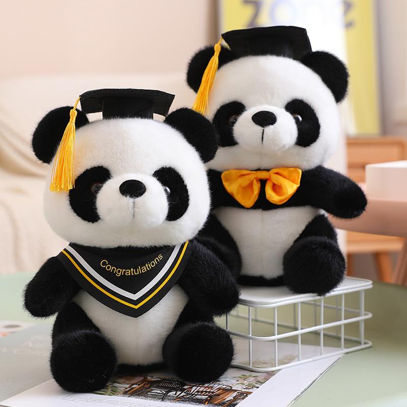 Panda Dr Plush Toy Stuffed Animal Doll Decoration Graduation Memorial Gift