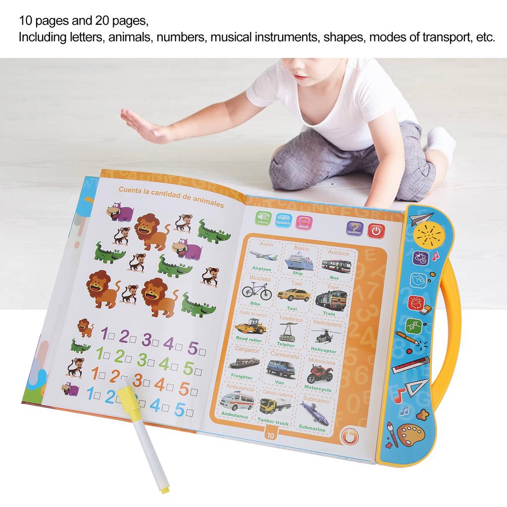Audible Electronic Spanish English Book Children Reading Cognitive Study Toys