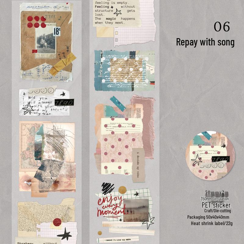 Twilight Wilderness Series Die-cut Tape - PET Journal DIY Collage Material