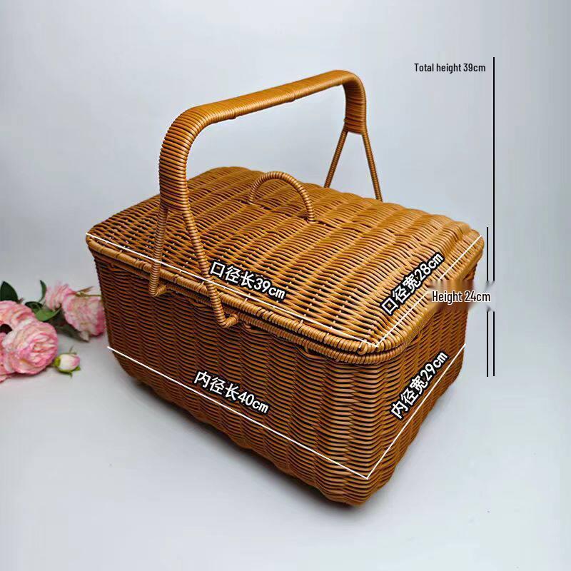 Large Handwoven Basket for Outdoor Picnics, Weddings, Festivals, and Worship Events