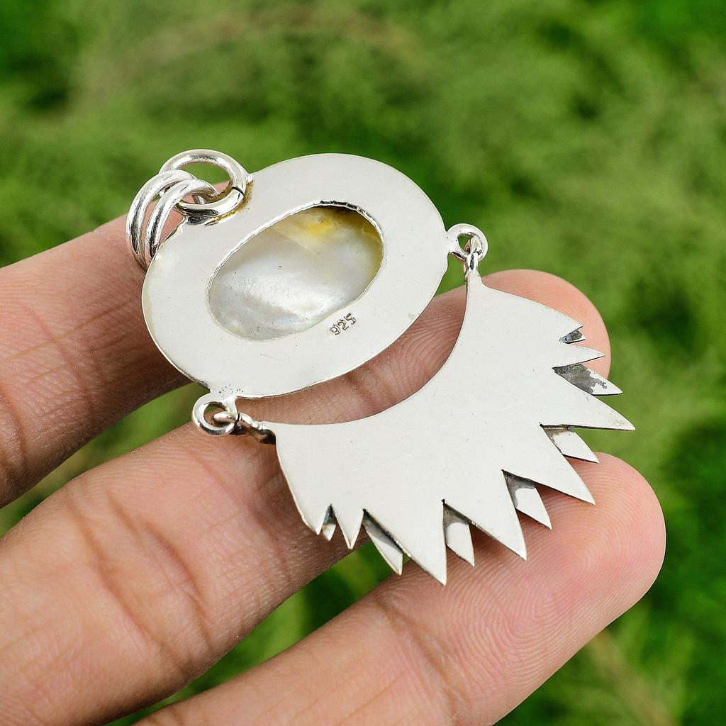 Daughters Day Deal June Mother Of Pearl Stone Wife Wedding Pendant 925 Silver