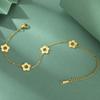 Simple Welded Flower Pendant Bracelet with Four Blossoms Fashion Versatile Best Friend Jewelry