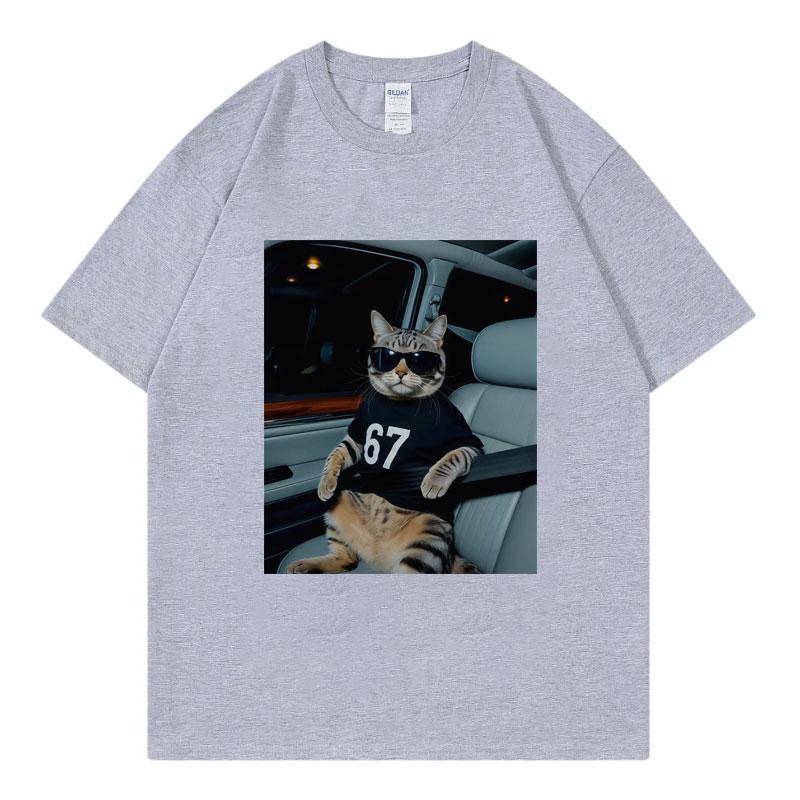 67 T-shirts Graphiques Mèmes Chat Cool Drôles Hommes Femmes Vêtements Mode T-shirt Oversize Été Décontracté Coton Manches Courtes T-shirts