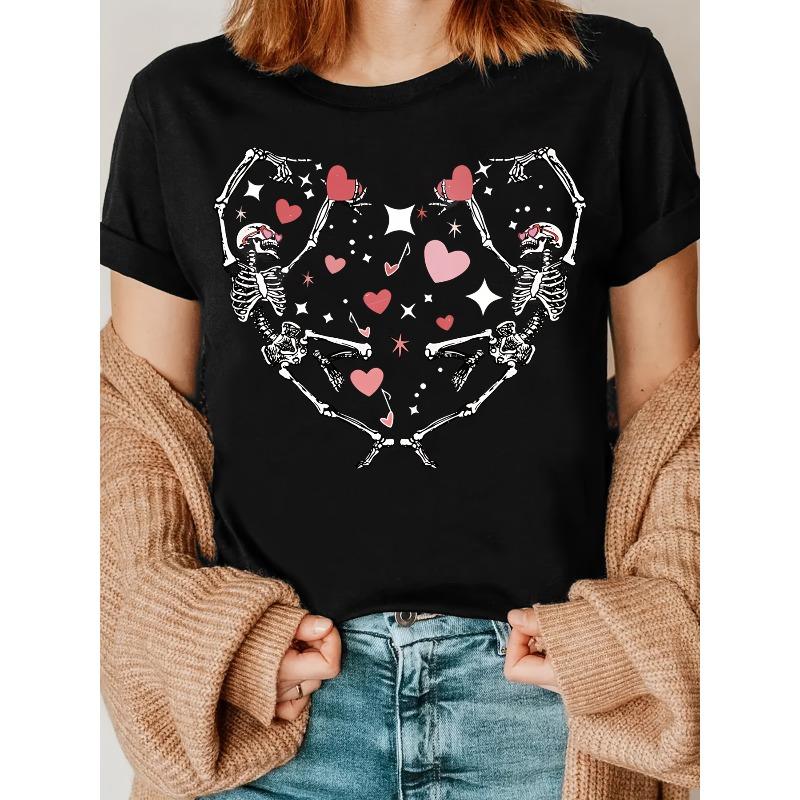 

Valentine s Day Print T-shirt, Retro Valentine s Day T-shirt, Dancing Skull, Skull 4XL