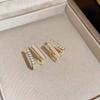 Simple high-end design niche temperament stud earrings women's light luxury fashion personalized earrings exquisite versatile sweet cool earrings