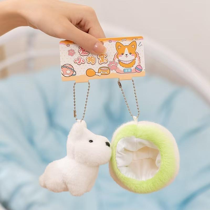 beloved doghouse backpack pendant filled with plush toys, cartoon anime, cute children's birthday gifts, and fun doll
