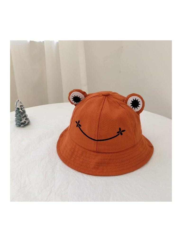 Sweet And Cute Frog Face Embroidered Fisherman Hat For Women Style Sun Protection Breathable Spring Summer Cap