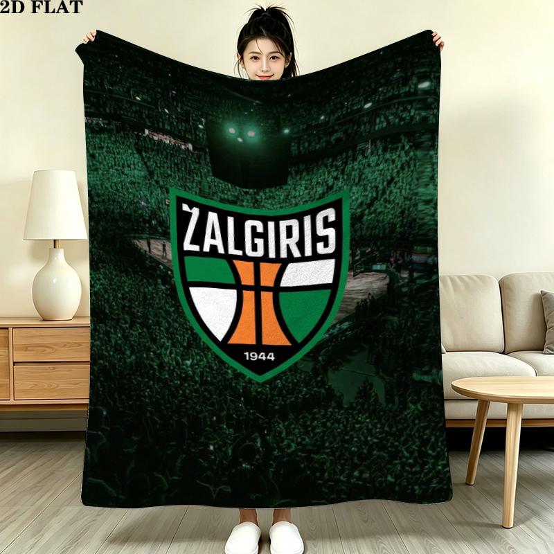 Fk Zalgiris Print Flannel Blanket, High quality Comfortable for All Seasons, Home Decor, Warmth and Comfort, Perfect for Christmas Gifts