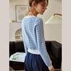 Olrain French Style Light Blue Knit Cardigan