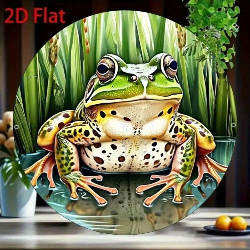 

Vintage Frog Lotus Wall Art Metal Tin Sign Poster for Drummer Garage Home Decor