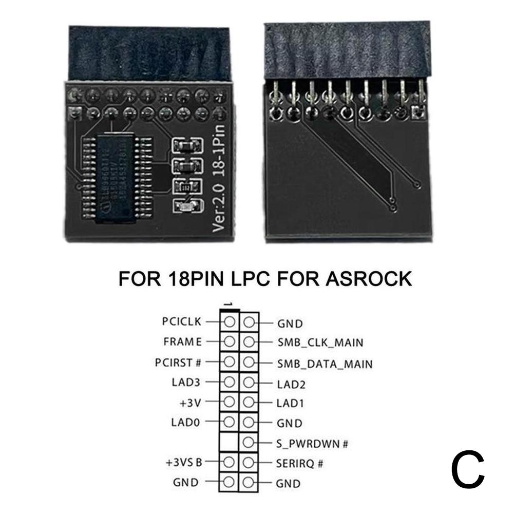 TPM 2.0 Encryption Security Module Remote Card 12 to 20 Pin for Windows 11 Upgrade Multi- Motherboard Support Secure Data