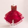 Girls' Satin Patchwork Gradient Princess Dress for Formal Events and Fashion Shows